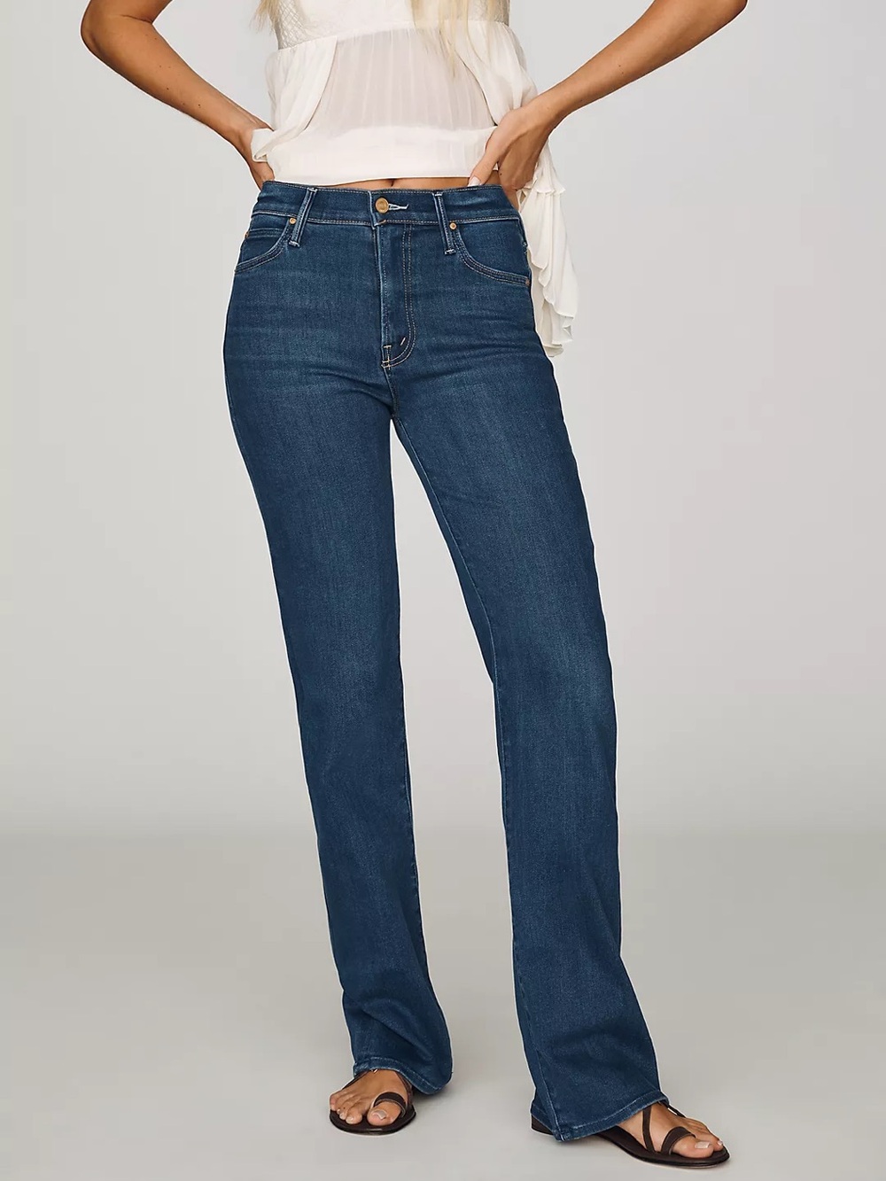 MOTHER The Kick It High Rise Straight Leg Jeans in Pinkies Up NWT